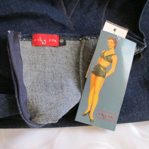 RUBY ROX DENIM HALTER DRESS – WOMENS or JRS – NWT - Picture 8 of 16